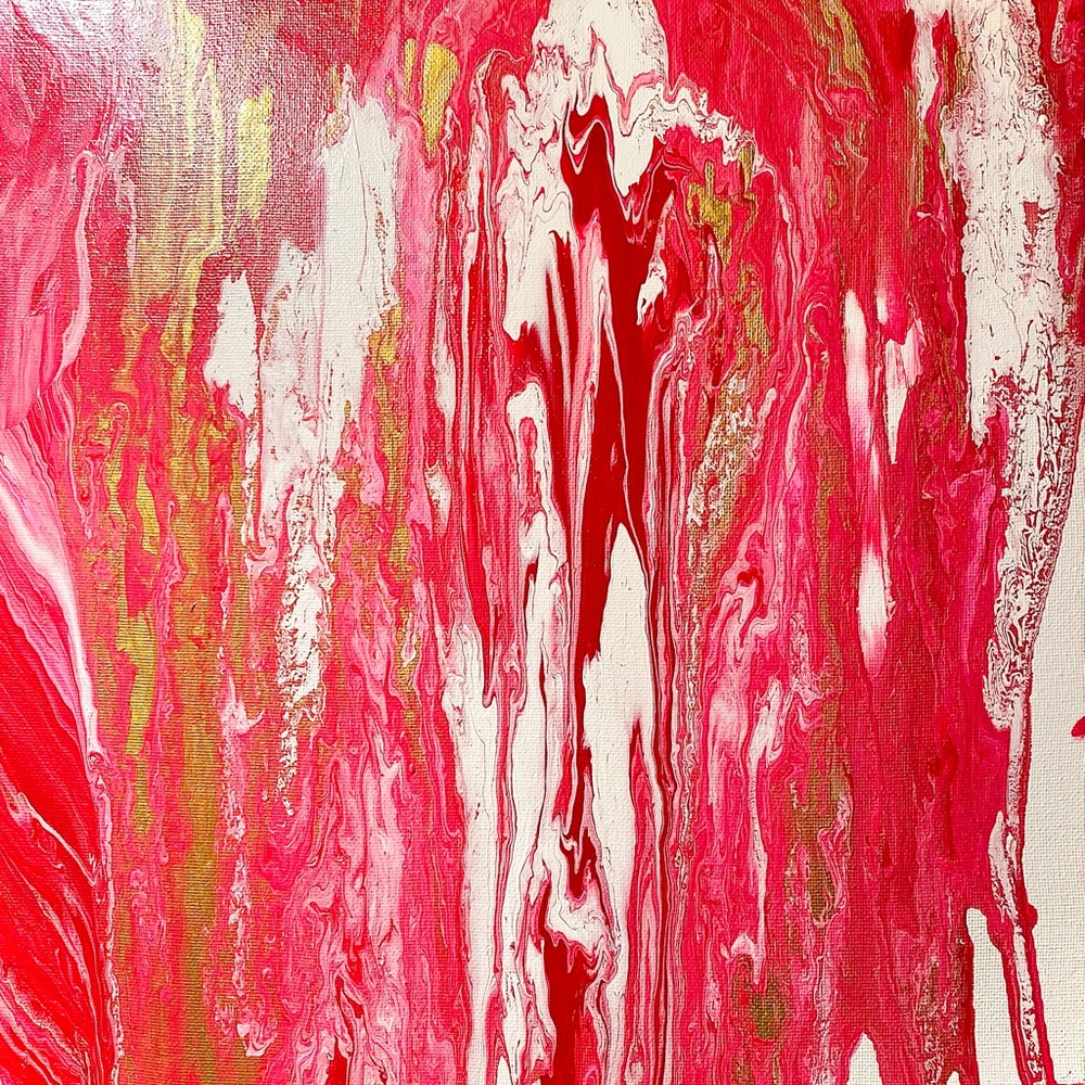Crimson Acrylic Pour